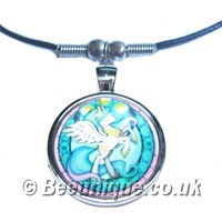 Unicorn Stained Glass Necklace - Click Image to Close